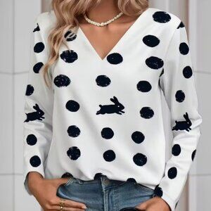 Bunny-Polka Dot Top - NEW